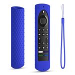 Silicone Cover for Fire TV Stick 4K+ Max 2nd gen 2023 Remote Cover, Toshiba/Insignia Smart TV Remote Silicone Case Cover Anti-Slip Sleeve with Lanyard (Blue)