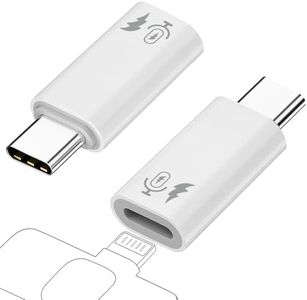 AreMe 2 Pack USB C to Lightning Microphone Adapter, Type C Male to Lightning Female Converter for Wireless Lavalier Microphone, iPhone 15 Series, iPad Air/Pro, Not for Headphone and Data