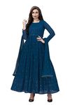 TRENDMALLS Women's Georgette Embroidery Salwar Suit Anarkali Kurta Set with Dupatta (G88-Morpeach-M)