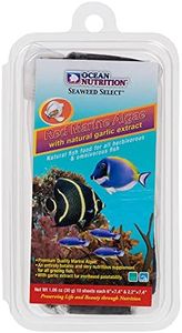 Ocean Nutrition Seaweed Sheets - Nutritious Red Marine Algae Saltwater Fish Food with Natural Garlic Extract for Algae Eater Fish - Perfect for Herbivorous & Omnivorous Fish, 10-Sheets 1.0 oz (30 g)