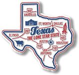 Texas Premium State Magnet by Classic Magnets, 2.8" x 2.6", Collectible Souvenirs Made in The USA