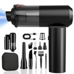 JYNSROU AirifyPro Vac 90°Foldable Car Vacuum Cleaner, 16000PA Mini Handheld Car Vacuum Portable Cordless, 4 in 1 Compressed Air Duster and Vacuum Keyboard Cleaner with Brushless Motor for Car, Home