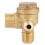 Brass Check Valve, Non-Return Lightweight Air Compressor Check Valve, 3-Port for Central Pneumatic Air Compressor Industrial Use