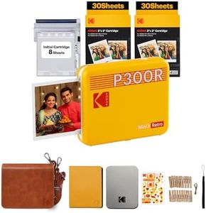 KODAK Mini 3 Retro 4PASS Portable Photo Printer (3x3 inches) + 68 Sheets Gift Bundle, Yellow