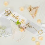 Party Propz Bride To Be Sash And Crown - Pack Of 2 Pc Rose Gold Bride To Be Decoration Set Combo | Bachelorette Party Decorations | Bridal Shower Decorations Kit | Bridal Shower Decorations