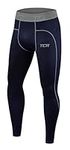 TCA Boys' Pro Performance Compression Leggings Thermal Base Layer Tights - Navy Eclipse, 8-10 Years