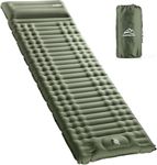Camping Sleeping Pad - Elegear CumbreX™4 inch Ultra-Thick Inflatable Mattress Camping with Pillow Carry Bag, Ultimate Foot Pump Air Sleeping Mat Waterproof for Backpacking Hiking,Traveling,Tent,Green