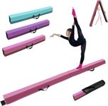 FCOUMY Gymnastics Beam 10FT PU Leather, Folding Balance Beam Gymnastics Equipment for Home Girls Kids Adults Training,with Carry Handles Anti-Slip Base