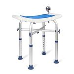 KCareU Shower Stool for Elderly, Adults, Disabled, Height Adjusted Non-slip Shower Bath Chair for Bathtub, Shower Seat Tool Free Assemble Lightweight