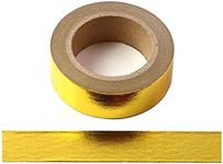 aufodara 2 Rolls 10m x15mm Washi Tape Sets MaskingTape Glitter Metallic Color Adhesive Paper Sticker Deco DIY Scrapbooking Craft (Gold)