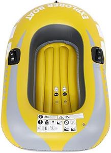 QANYEGN PVC Inflatable Canoe, 1 Person Rowing Air Boat, Inflatable Boats, Yellow Inflatable Rubber Boat Suitable for Fishing, Drifting, and Scuba Diving