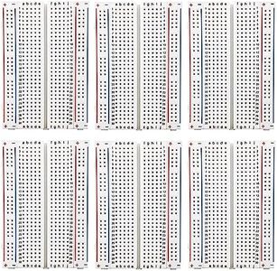 WWZMDiB 6 Pcs Solderless Breadboard Kit 400 Point 2.54mm Back with Paste in The Back for Arduino Prototype Circuits DIY
