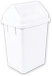 X-Tra Kleen Swing Top Garbage Bin White, 10L Capacity, Controls Odors with Swing Open Lid for Easy Access, Ideal for Home or Office, Compact Design