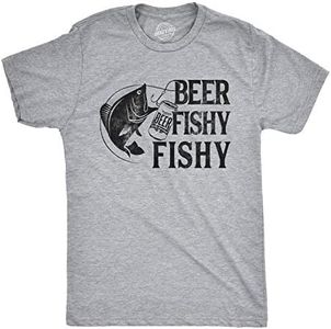 Mens Beer Fishy Fishy T shirt Funny Fishing Drinking Hilarious Saying Novelty (Light Heather Grey) - 3XL