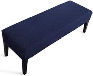 Street27® High Stretch Jacquard Dining Bench Cover Elastic Chair Covers - Anti-Dust Removable Bench Slipcover Washable Bench Seat Protector Cushion Cover for Living Room, Bedroom, (Navy Blue)