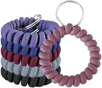 HAMIYELL Plastic Wrist Key Coil Spring Key Chain Stretchable Spiral Key rings Wrist Key Holders, 6 Mixed Colors