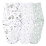 aden + anais, Cotton Knit Baby Wrap, Newborn Wearable Swaddle Blanket, 3 Pack, Winnie, 0-3 Months