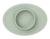 ezpz Tiny Bowl (Sage) - 100% Silicone Suction Bowl with Built-in Placemat for First Foods + Baby Led Weaning - Fits on All Highchair Trays - 6 Months+