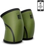 6mm Knee Sleeves for Weightlifting (Sold as a Pair) - Durable Compression Sleeve for Support and Mobility - Knee Brace for Functional Fitness, Squats, Deadlift (Large, OD Green)