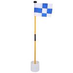 Liukouu Golf Flagsticks for Indoor Outdoor, Mini Golf Flags Classic Blue White Grid Flag Putting Green Flags, Great for Backyard Family Golf Games