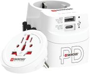 SKROSS PRO Light AC30PD - World, Universal Travel Adapter with Fast Charging, 1 USB C and 1 USB A Port, International Adapter for UK, EU, USA, AUS & More