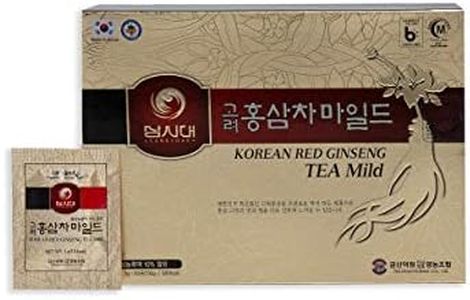 Korean Panax Red Ginseng Tea, Box of 50 Bags, Improves Blood Circulation, Intellectual Performances and Memory, stimulates Energy