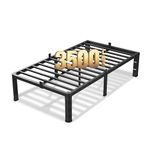 VIPSHOW 18 Inch Twin XL Bed Frame, 3500Lbs Heavy Duty Metal Platform with Round Corner Legs Mattress Slide Stopper, Steel Slat Support No Box Spring Needed, Noise Free, Non-Slip, Easy Assembly