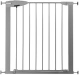 Munchkin Lindam Easy Loc Pressure Fit Baby & Dog Gate | Wide Stair & Door Gate | Easy Install No-Screws | 73-79cm, Silver