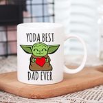 AMRIU Baby Yoda Best Dad Ever Coffee Mug - Gifts for Dad from Daughter, Son, Wife, Kids - Fathers' Day Gifts for Dad, Unique Xmas Dad Gifts from Daughter, Son, Wife, Kids