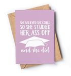 Funny and original graduation card for her with envelope | Inspirational card for women from mom, dad, friend… Fun and empowering present for graduation day.