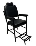 SOMRAJ Iron Chair Beauty Parlor Chair Salon Chair Cutting Chair Makeup Chair With Cushion Seat Back Heavy Duty Chair, No Assembly Requires, Black