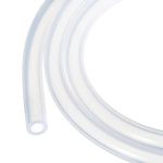 Rebower 6.6ft Silicone Tubing 8mm ID 12mm OD Clear Industrial Plastic Tubing Pure Silicone Hoses for Pump Siphoning Draining Irrigation Brewing, 1/2"