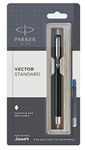 Parker Vector Standard Fountain Pen (Fine Tip) | Blue Body Color With 1 Ink Cartridge | Gift For Employees | Elite Pen For Professionals