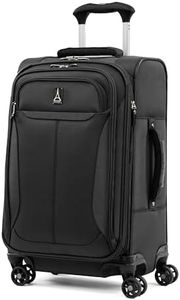 Travelpro Tourlite Softside 21" Expandable Luggage with 4 Spinner Wheels, Lightweight Suitcase, Carry-On, Black