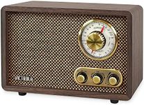 Victrola Retro Wood Bluetooth Radio with Built-in Speakers, Elegant & Vintage Design, Rotary AM/FM Tuning Dial, Wireless Streaming, Espresso