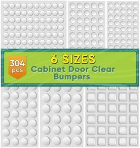 304pcs Cabinet Door Bumpers Clear, ONUEMP Adhesive Rubber Feet Silicone, Sound Dampening Door Slam Stopper Non Slip Furniture Pads Wall Protector for Cutting Board, Door, Drawers, Glass Cabinet …
