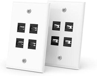 RUIPRO 2-Pack Keystone Wall Plate, Single Gang Wall Plate with 8K HDMI Coupler Keystone (4Port-2P)