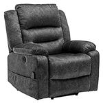 BTM Newly Upgraded Electric Lift Recliner Chair with USB Port and Padded Seat, Modern Upholstered Reclining Massage Armchair with Heat and Vibration for Elderly for Home Living Room (Gray)