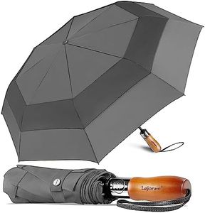 Lejorain Travel Umbrella Golf Compact - Oversized Folding Windproof Auto Umbrella for Men 54 inch Strong Adults Large Collapsible Double Canopy Umbrellas for Rain