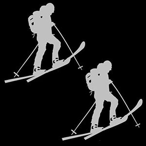 Nuova Generazione ADESIVO SCIALPINISTA SCIALPINISMO ALPINISMO SCI SKI STICKER ADESIVI MONTAGNA SCI DI FONDO SPORT (GCL 2 Pz/Pcs)