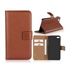 Smart Fit Sport iPhone Leather Case - SFS Leather Wallet Folio Case for iPhone X/XS 4/4S 5/5S 5C 6/6s 6 Plus 7/8 7 Plus/8 Plus (for iPhone 5/5s, Brown)