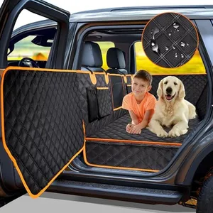 Dog Car Seat Cover for Back Seat, Hard Bottom Car Seat Cover for Dogs with Door Protectors for Traveling and Camping with Pets, Dog Car Seat Cover Waterproof and Scratch-Resistant, Suitable for Cars