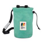 Oso Supply Co - Waxed Canvas Chalk Bag for Rock Climbing, Bouldering Chalk Bucket with Belt, Waterproof, Zippered Pocket - Perfect Rock Climbing Gear, Equipment for Indoor/Outdoors (Turquoise)