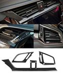 Carbon Fiber Grain ABS Car Interior Front Side and Console Air Outlet Vent Frame Trim Sticker for Honda 10th Gen Civic 2016 2017 2018 2019 2020