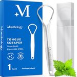 BASIC CONCEPTS Tongue Scraper For Adults (1 Pack), Reduce Bad Breath, Metal Tongue Scraper, Tongue Cleaner, Tongue Scraper, Stainless Steel Tongue Scraper, Tongue Cleaner for Adults, Tongue Scrubber