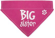 Pavilion's Pets Gift Company Big Sister Pink Paw Print Large Dog Slip on The Collar Bandanna