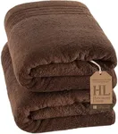 Hawmam Linen Jumbo Large Bath Sheets Towels 2 Pack Soft and Absorbent, Premium Quality 100% Cotton Towels (Brown, Bath Sheet)