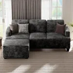 Brick Attic Sofas for Living Room - L Shaped Couch Sofa Couch Chenille with Ottoman - Comfy Sofa L Shaped Sectional Couch Morden Sofa Upholstered for Bedroom Apartment Game Room Office Dorm Game Room