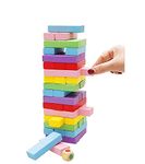 Mahi Enterprise? Multi Colour 54 Pcs Blocks 1 Dices Wooden Numbered Building Bricks Stacking Classic Traditional Toppling Tumbling Tower Game Kid Gift - Challenging Maths for Adults and Kids