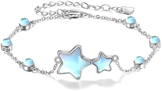 YFN Stella di pietra lunare per le donne Bracciale a stella in argento sterling Regali di gioielli irlandesi per la ragazza madre